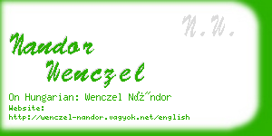 nandor wenczel business card